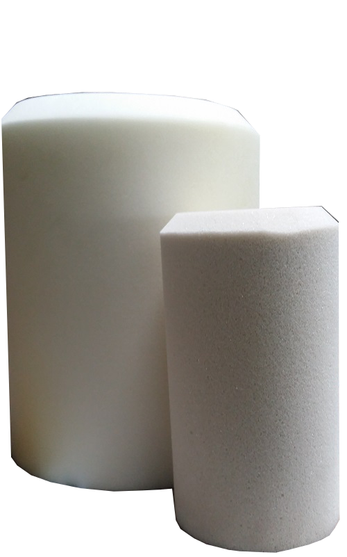OBUS MOUSSE POLYETHER PE160 ACIER 150 DENSITE 30 D165 X L250MM