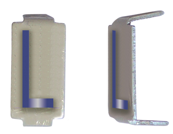 LOT 25 LETTRE 6X11 ALU IVOIRE/BLEU PRE-PLIEE L *