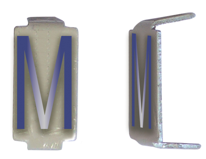 LOT 25 LETTRE 6X11 ALU IVOIRE/BLEU PRE-PLIEE M *