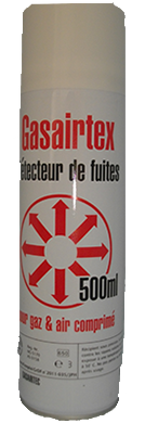 [GAS30185] DETECTEUR DE FUITE AEROSOL 500ML GASAIRTEX NF EN 14291 DVGW AE GRDF 3770351 SANS CFC §