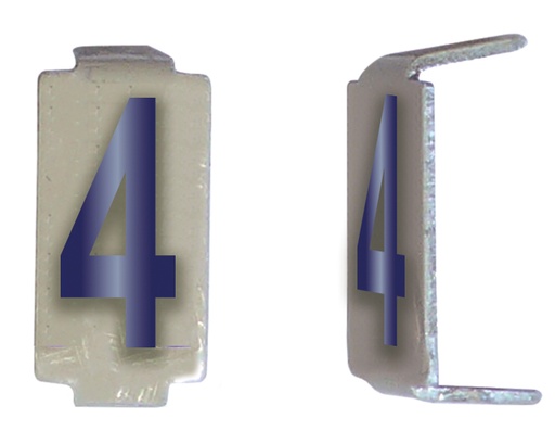 [MICCD064] LOT 25 CHIFFRE 6X11 ALU IVOIRE/BLEU PRE-PLIE 4 *